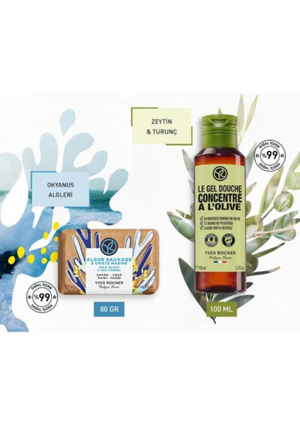 Zeytin-Turunç ve Okyanus Tazeliği Duş ve Bakım Seti - Duş Jeli 100ML + Katı Sabun 80 gr modelleri