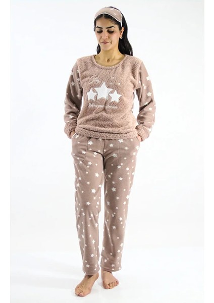 Yıldız Desenli Polar Pijama Takımı