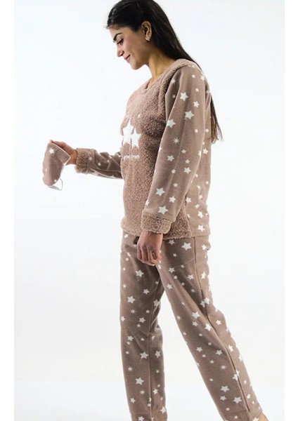 Yıldız Desenli Polar Pijama Takımı modelleri