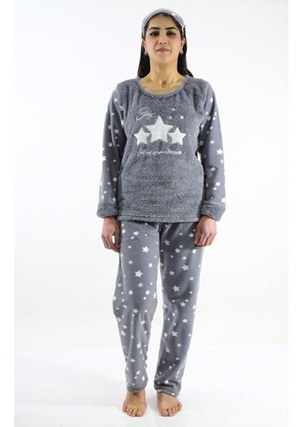 Yıldız Desenli Polar Pijama Takımı