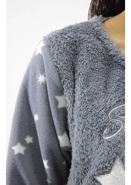 Yıldız Desenli Polar Pijama Takımı modelleri