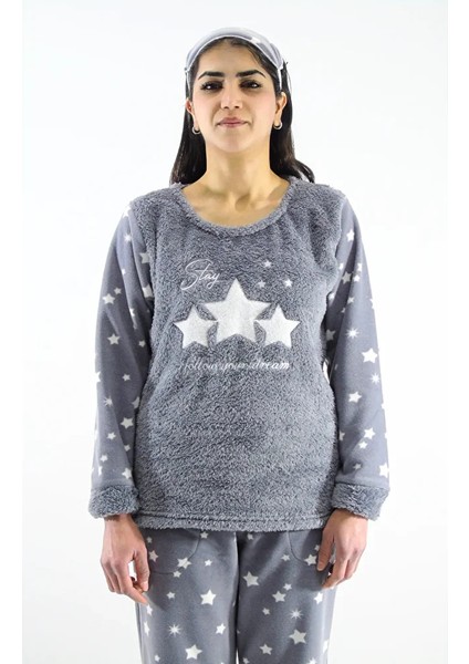 Yıldız Desenli Polar Pijama Takımı indirimleri