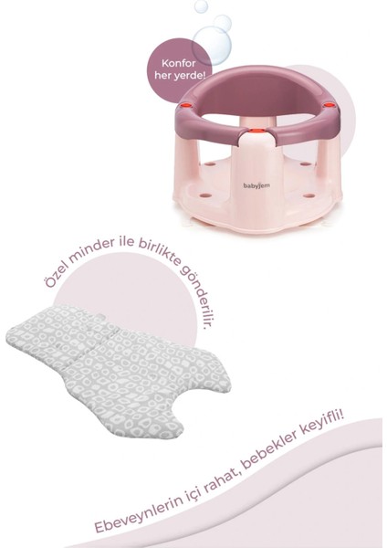 Babyjem Önden Açılır Banyo ve Mama Oturağı ve Minderi - 2 'Li Set Mürdüm modelleri
