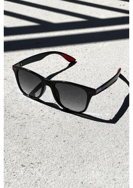 Parlak Siyah Wayfarer Unisex Güneş Gözlüğü