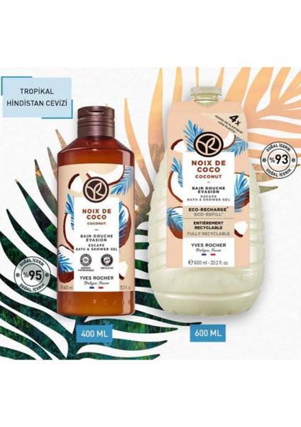 Hindistan Cevizi Refill Duş Jeli 600ML & Büyük Boy Duş Jeli 400ML Set modelleri