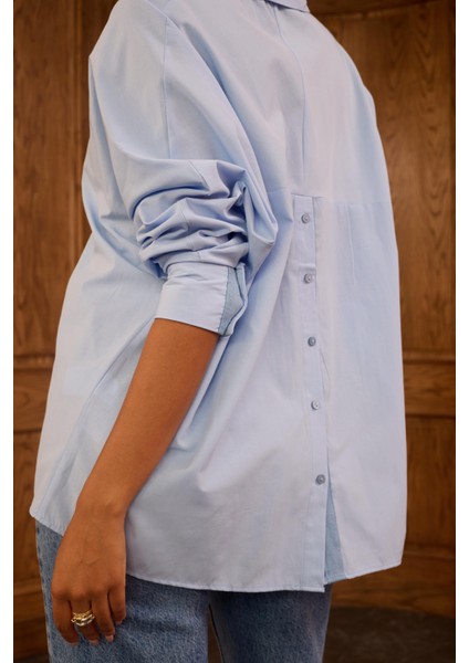 Düğmeli Mavi Gömlek modelleri