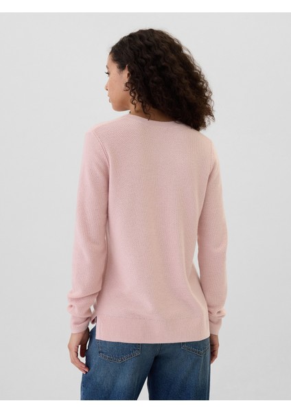 Kadın Pembe Textured Kazak indirimleri