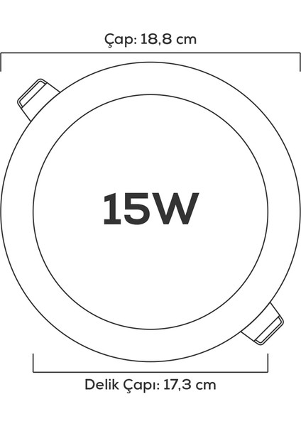15W Sıvaaltı Panel LED Armatür 6500K (Beyaz) fiyatları