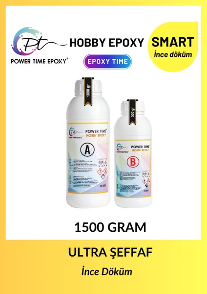 Hobby Epoxy Smart/ Ultra Şeffaf Ince Döküm Hobi Epoksi Reçine 1500 Gram