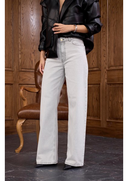 Siyah Çizgili Gri Straight Jean modelleri