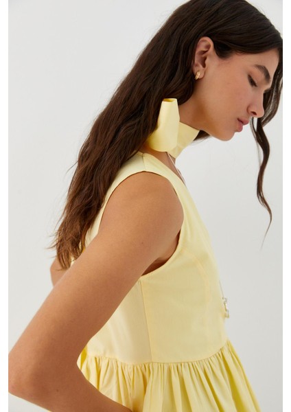 Kuşak Bağlamalı Kolsuz Bluz Sarı fırsatları