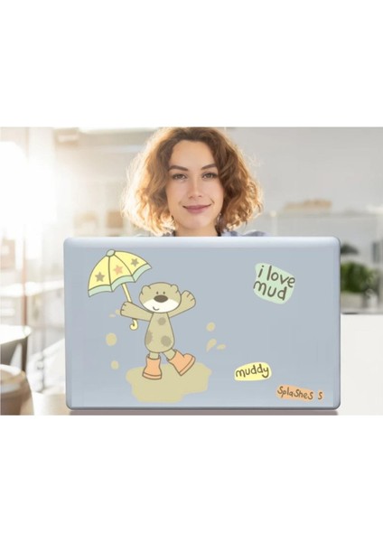 2 Adet Defter Sticker,laptop Sticker Sevimli Ayı Desenli Pvc 70X50X0,5CM