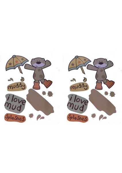 2 Adet Defter Sticker,laptop Sticker Sevimli Ayı Desenli Pvc 70X50X0,5CM fiyatları