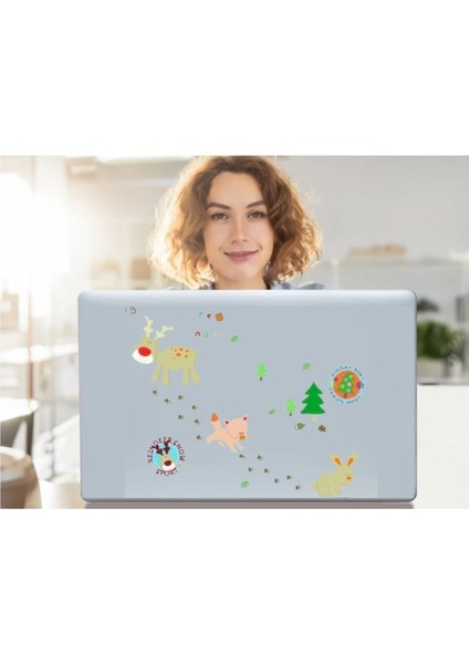 2 Adet Defter Sticker,laptop Sticker Ormanlı Desenli Pvc 48X33X0,5CM
