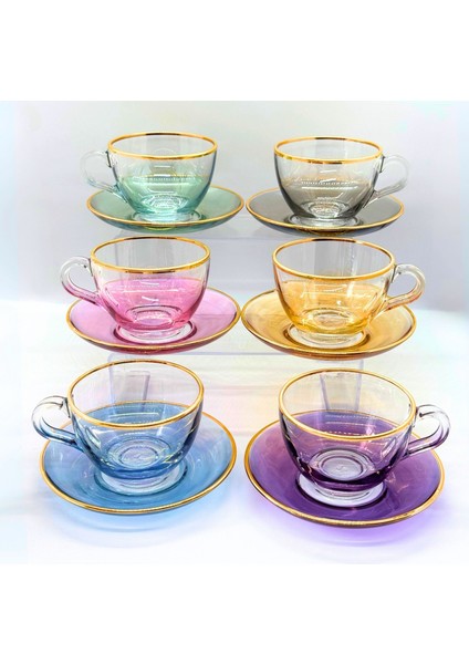 Yaldızlı Yarım Lüsterli Basic Fincan Takımı