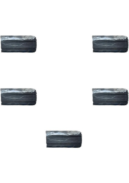 Dökme Kalın Kokteyl Buzlu İçecek Pipet - Düz - Siyah - 22 Cm. - 8 Mm. - 100 Adetlik 5 Paket