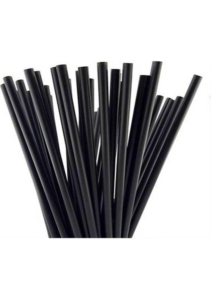 Dökme Kalın Kokteyl Buzlu İçecek Pipet - Düz - Siyah - 22 Cm. - 8 Mm. - 100 Adetlik 5 Paket modelleri