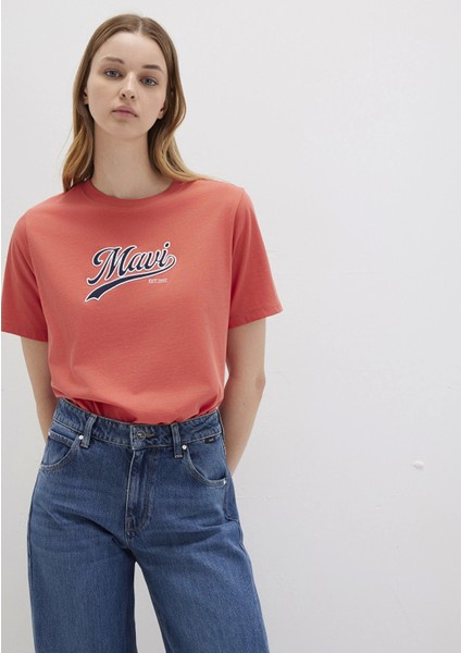 Mavi Logo Baskılı Turuncu Tişört 1613565-71076 modelleri