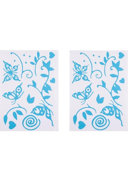 2 Adet Defter Sticker,laptop Sticker Mavi Kelebekli Pvc 48X33X0,5CM fiyatları