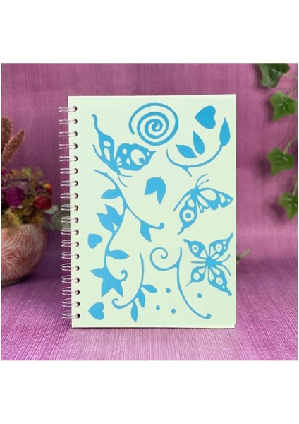 2 Adet Defter Sticker,laptop Sticker Mavi Kelebekli Pvc 48X33X0,5CM modelleri