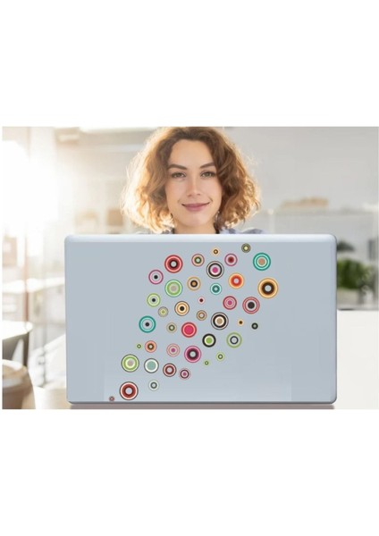 2 Adet Defter Sticker,laptop Sticker Geometrik Halkalı Pvc 48X33X0,5CM