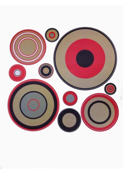 2 Adet Defter Sticker,laptop Sticker Geometrik Halkalı Pvc 48X33X0,5CM indirimleri