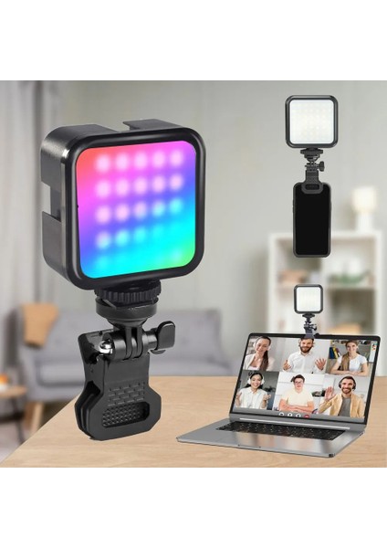 Rgb Ikili Set Dolgu Işık Canlı Yayın Için Mini Yüksek Parlaklık Dolgu Işığı Selfie Işık Paneli, Kıskaçlı Telefon ve Notebook Tutucu, Youtuber Yayıncı Işığı Ay-83 (AY-83RGB - Işık + Tutucu) modelleri