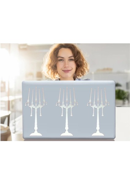 2 Adet Defter Sticker,laptop Sticker Aynalı Şamdan Şekilli 35X20X0,6CM