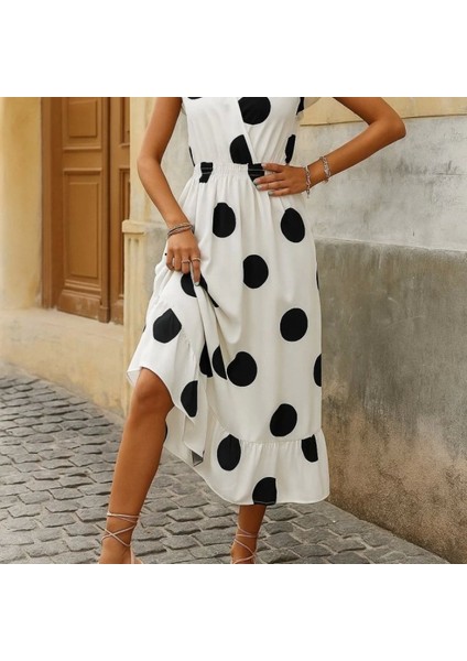 Kadın Kısa Kollu Kruvaze Yakalı Fırfırlı Süprem Elbise fırsatları