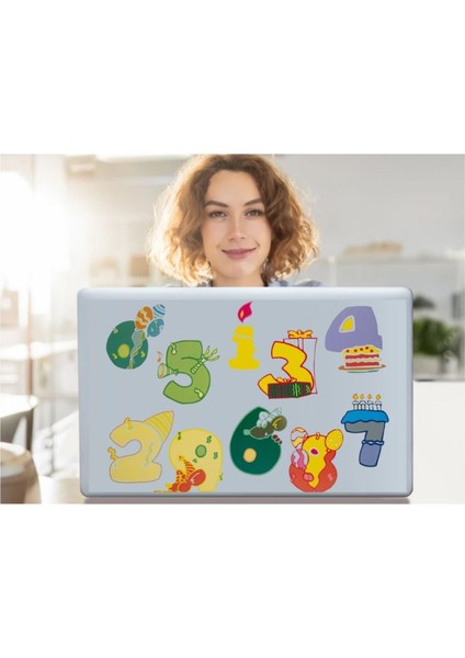 2 Adet Defter Sticker,laptop Sticker Renkli Rakamlı Pvc 48X33X0,5CM