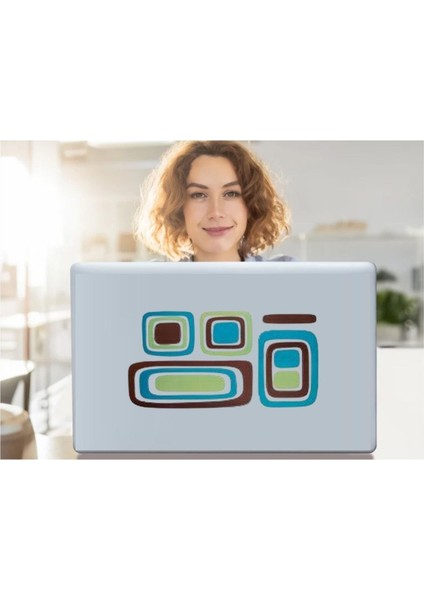 2 Adet Defter Sticker,laptop Sticker Kareli Mavi,yeşil Desen Pvc 61X30X0,5CM