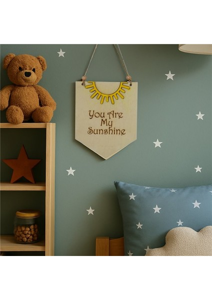 You Are My Sunshine Ahşap Çocuk Odası Duvar Panosu 20X16CM