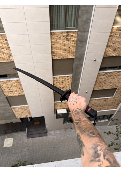 Ichigo Bleach Katlanabilir Siyah Zincirli Katana 3D Baskı Özel Açılabilir-Kapanabilir Katana Kılıç modelleri