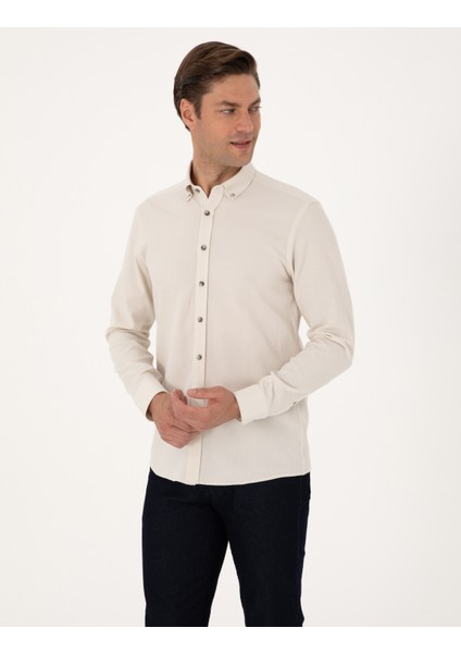 Erkek Bej Slim Fit Uzun Kollu Gömlek 50311562-VR011 modelleri