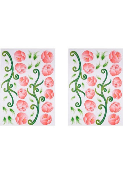 2 Adet Defter Sticker,laptop Sticker Pembe Güllü Pvc 70X50X0,5CM fiyatları