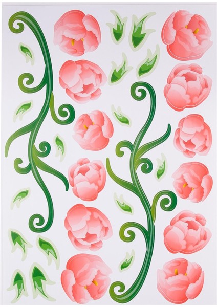 2 Adet Defter Sticker,laptop Sticker Pembe Güllü Pvc 70X50X0,5CM fırsatları