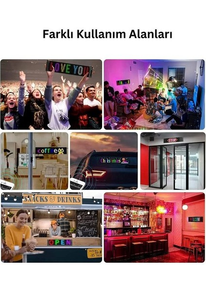 16X96+ Matrix Esnek LED Ekran Telefon Kontrollü Cama Yapışan Araba Ev Dükkan Ofis Bluetooth Tabela Henüz Değerlendirilmemiş Ilk Sen Değerlendir modelleri