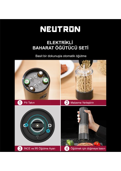 NTL-PG-33D Elektrikli Çiftli Baharat Öğütücü modelleri