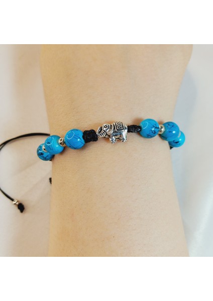 Şans Getiren Fil Figürlü Gümüş Kaplama Makrome Bileklik, Kadın Aksesuar ve El Yapımı Takı, Makrome Bileklik, Örgü Bileklik, Fil Bileklik, Kadın Takı ve Uğurlu Hediyelik Bileklik fiyatları