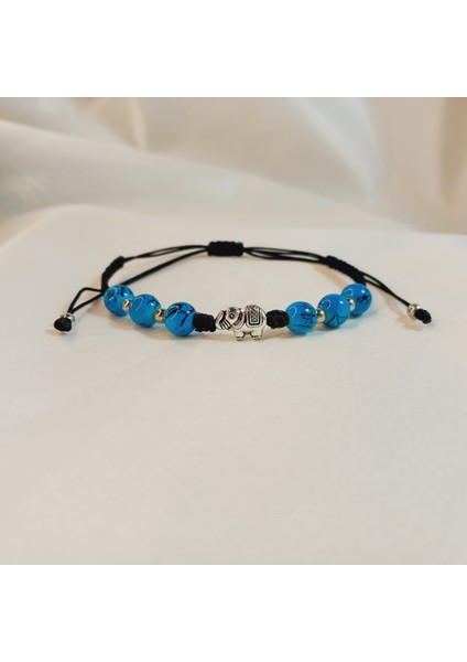 Şans Getiren Fil Figürlü Gümüş Kaplama Makrome Bileklik, Kadın Aksesuar ve El Yapımı Takı, Makrome Bileklik, Örgü Bileklik, Fil Bileklik, Kadın Takı ve Uğurlu Hediyelik Bileklik modelleri