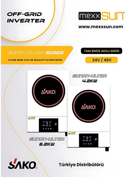 Sako Ultra 4.2kw Tam Sinüs Akıllı Inverter 24V 4200W modelleri