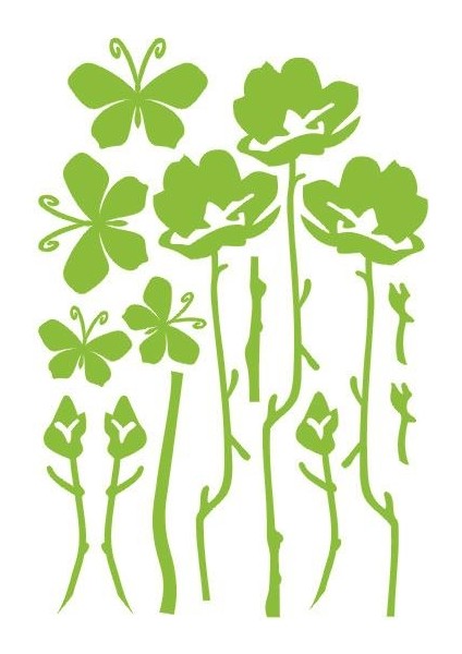 2 Adet Defter Sticker,laptop Sticker Yeşil Çiçekli Pvc 48X33X0,5CM fırsatları