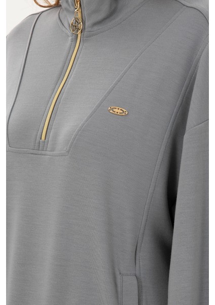 Kadın Gri Melanj Sweatshirt 50298988-VR086