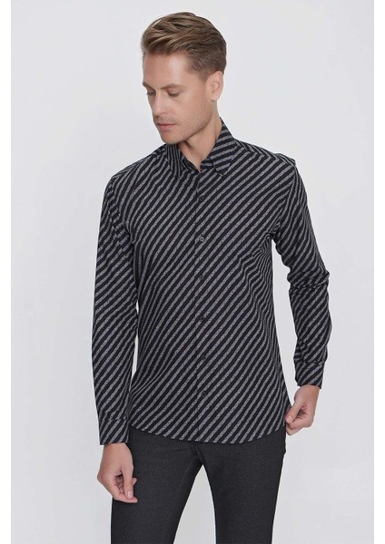 G 1517 Slim Fit Siyah Spor Gömlek fiyatları