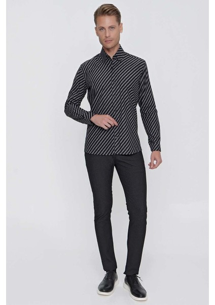 G 1517 Slim Fit Siyah Spor Gömlek fırsatları