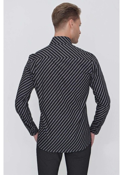 G 1517 Slim Fit Siyah Spor Gömlek indirimleri