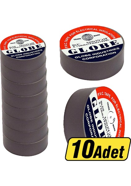 NO210-SH-10 ,19MMX10MT 10-Adet Siyah Izole Bant