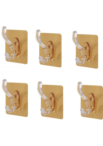 6'lı Altın Renkli Güçlü Yapışkanlı Çok Amaçlı Askı Seti fiyatları