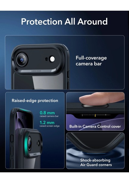 Apple iPhone 17 Air Classic Hybrid Kamera Kontrol Koruma Butonlu Magsafe Kapak Kılıf modelleri