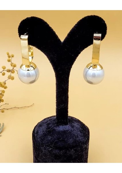 Beyaz Inci Top Pirinç Küpe fiyatları